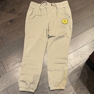 Psycho Bunny Beige Joggers with Logo Patch